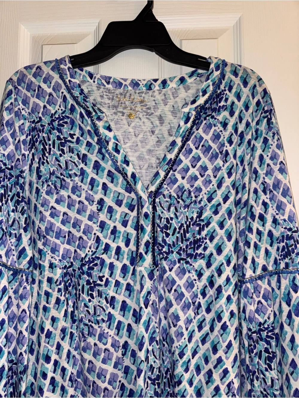 Lilly Pulitzer Blue & Aqua Printed V-Neck Tunic
